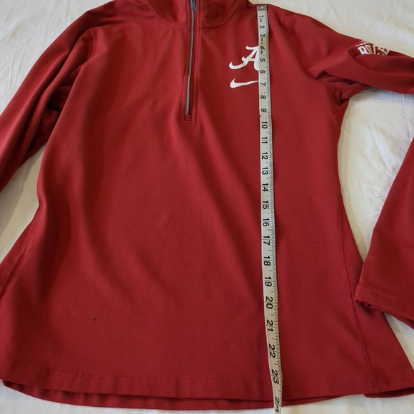 Nike women's Alabama lightweight 1/4 zip pullover shirt red/white, size M - Picture 12 of 14